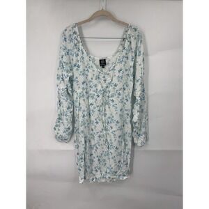 Bobeau Floral Milk Maid Peasant‎ Dress Women M Ivory Dainty Whimsical Babydoll